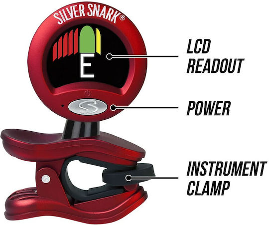 Danelectro Цветово Тунер Snark Red 2 Clip-on в Червен Цвят