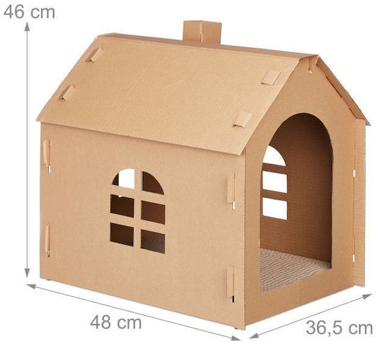 Cardboard Cat House Relaxdays 46 X 36.5 X 48 Cm Brown