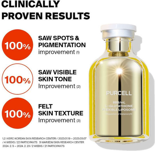 Purcell 88B/mL L-Glutathione Flexible Liposome Anti-aging Serum Face with Niacinamide for Detoxification & Revitalization 30ml