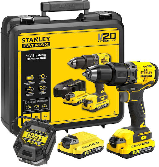 Stanley SFMCD726D2K Mașină De Găurit Cu Baterie Fără Perii 18V 2x2Ah