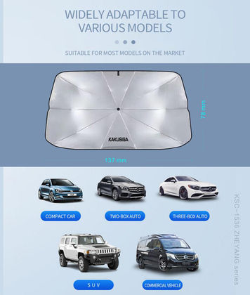 Kakusiga Internal Car Windshield Sunshade Umbrella for Smart 137x78cm