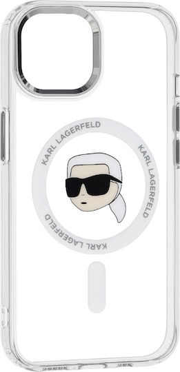Karl Lagerfeld Karl Head Magsafe Umschlag Rückseite Kunststoff / Silikon Transparent (iPhone 15)
