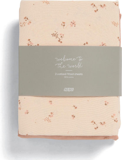 Mamas & Papas Baby Sheets Set Crib Flannel Pink 70x142cm 2pcs