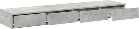 vidaXL Sertar De Pat Din Lemn Pat Gri Beton 150x36.5x16.5cm