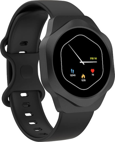 Canyon Hexagon 88 45mm Waterproof Smartwatch with Heart Rate Monitor Black