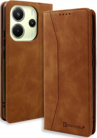 Bodycell Book Δερματίνης / Δερμάτινο Καφέ (Xiaomi Note 14 5G)