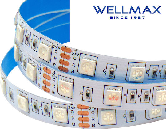 Wellmax Ταινία LED 24V RGB Φως 5m Τύπου SMD5050
