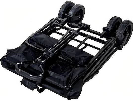 Metal Multifunctional Folding Trolley Cart Camping Extendable Handle Detachable Fabric Bag Sds-24704 Black