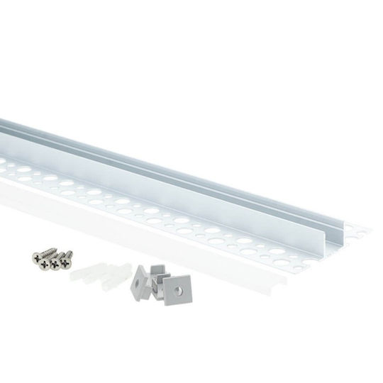 Eurospot Aluminum Drywall Profile Silver LED Strips L=2m Milky Cover Eu5147