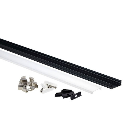 Eurospot Aluminiumprofil für LED-Streifen mit Opal Abdeckung 200x3x1cm