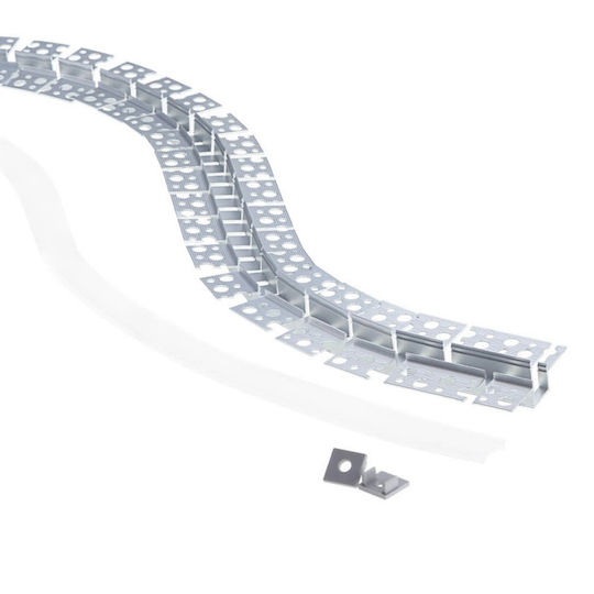 Eurospot Profil din Aluminiu pentru Bandă LED Colțar cu Opal Acoperire 200x5.2x1.5cm.