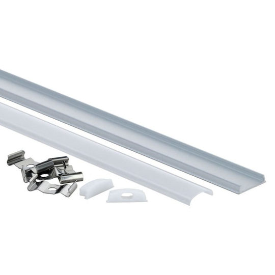 Eurospot Profil din Aluminiu pentru Bandă LED cu Opal Acoperire pentru Gips-carton 200x1.7x0.4cm.