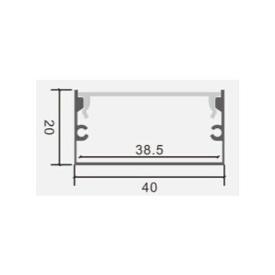 Eurospot Aluminum Profile for LED Strip with Opal Cover 200x3x0.9cm