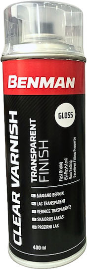 Benman Σπρέι Βερνίκι Clear Varnish με Γυαλιστερό Εφέ Διάφανο 400ml