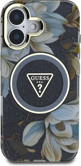 Guess Iml Glitter Umschlag Rückseite Kunststoff / Silikon Schwarz (iPhone 16)