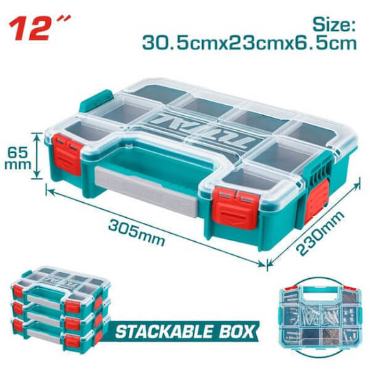 Total Tool Compartment Organiser with Removable Box Blue 30.5x23x6.5cm