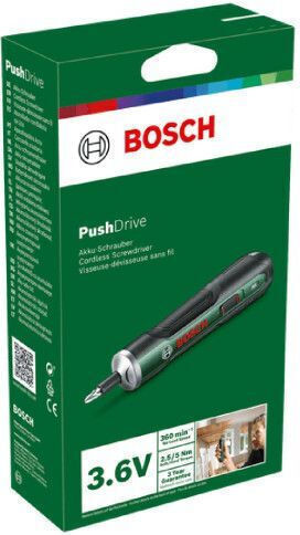 Bosch PushDrive Battery Screwdriver 3.6V 1x1.5Ah
