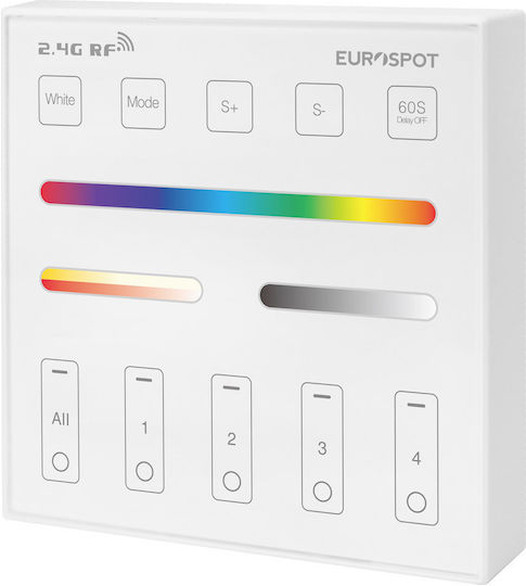 Eurospot Comutator cu Variator Montat pe Perete cu Rama LED Tactilă în Culoare Albă