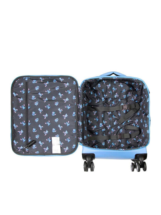 Karactermania Kids Cabin Suitcase Blue with 4 Wheels Height 55cm