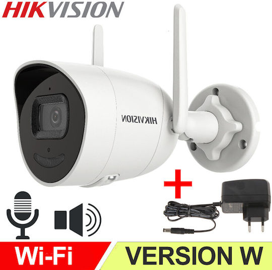Hikvision DS-2CV2041G2-IDW(W) IP Surveillance Camera Wi-Fi Full HD+ 4MP Waterproof with Two-Way Communication and Lens 2.8mm