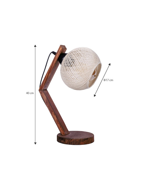 Megapap Table Lamp from Rope for Socket E27 with Beige Shade and Base