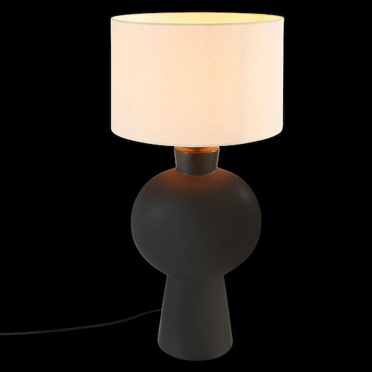 Atmosphera Yulia Table Lamp with Beige Shade and Black Base
