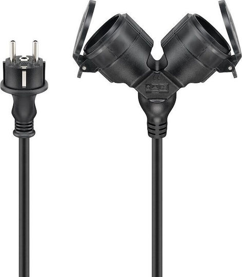 Goobay Waterproof Extension Cable Cord 3 x 1.5mm²/10m Black