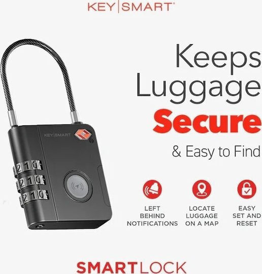 Smart Padlock Brass with Key with TSA Certification Black 1pcs