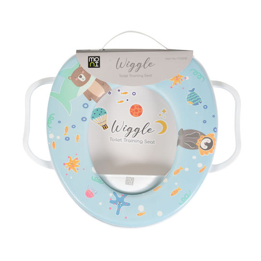 Moni Toddler Toilet Seat Wiggle with Handles and Blue Cushion