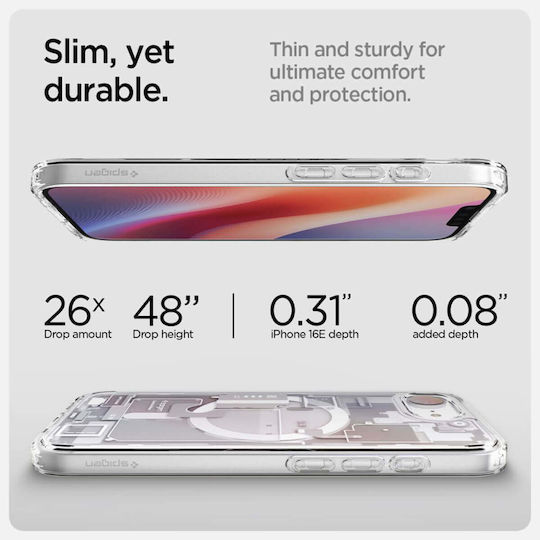 Spigen Ultra Hybrid Zero One (MagFit) Back Cover Plastic / Silicone 1.2mm White (iPhone 17e / 16e)