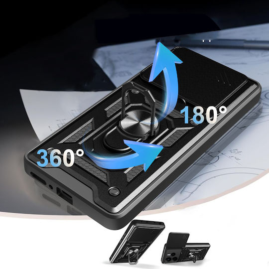 Techsuit Camshield Umschlag Rückseite Silikon / Kunststoff Schwarz (Redmi Note 14 4G)