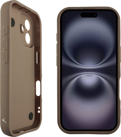 Volte-Tel Butterflies Strap Back Cover Silicone with Strap Brown (iPhone 16)