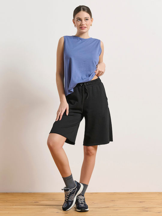 Damen Sportliche Bermuda Black