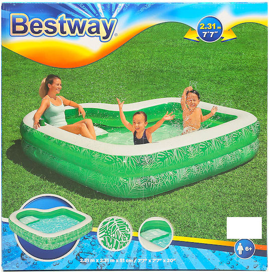 Bestway Πισίνα 282lt Φουσκωτή 231x231x51εκ. Πράσινη