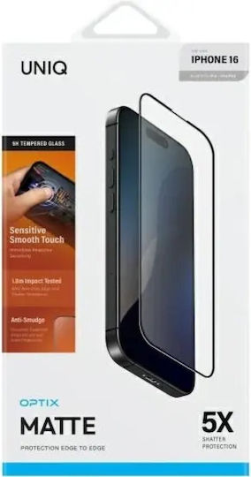 Uniq Optix Ματ Iphone 16 15 14 Pro 6.1" Ματ Γυαλί Σκληρυμένο Εφαρμοστή