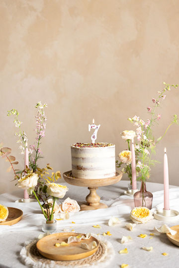 Κερί Λευκό Λουλούδια "7" White Flower Petals 8 Εκ Ύψος