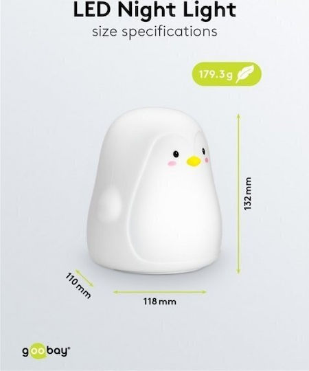 Goobay Goobay Nursery Night Light LED Penguin Power White