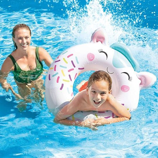 Intex Kinder Schwimmring Cute Animal Tubes mit Durchmesser 84cm. ab 8 Jahren Weiß Katze