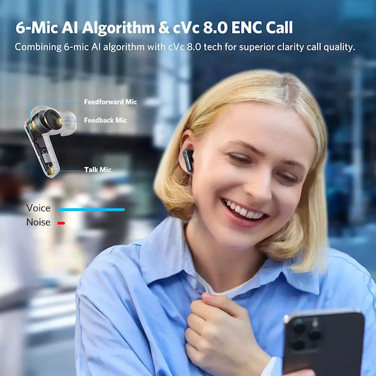 Earfun Air Pro 4 In-ear Bluetooth Handsfree Ακουστικά με Αντοχή στον Ιδρώτα και Θήκη Φόρτισης Μαύρα