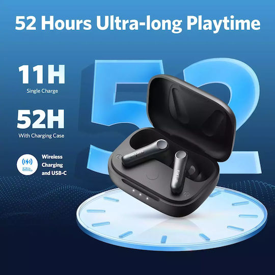 Earfun Air Pro 4 In-ear Bluetooth Handsfree Ακουστικά με Αντοχή στον Ιδρώτα και Θήκη Φόρτισης Μαύρα
