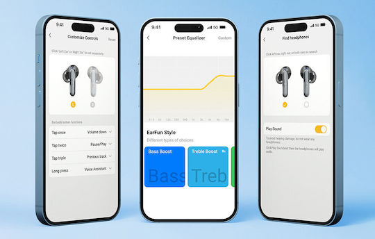 Earfun Air2 In ear Bluetooth хендсфри Слушалки с Устойчивост на Пот и Кутийка за Зареждане Черен