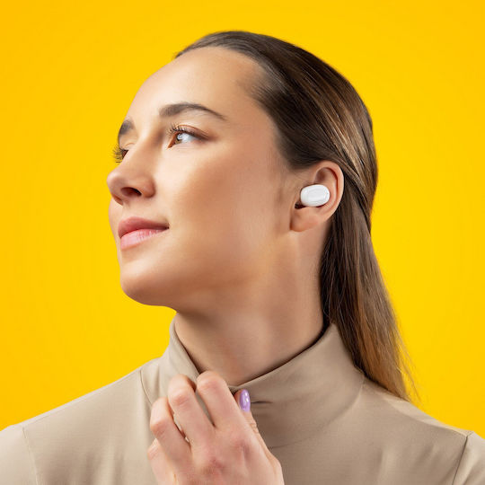 Niceboy Podsie 3 In-ear Bluetooth Handsfree Căști cu Carcasă de Încărcare Polar White
