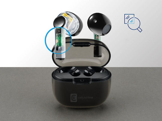 Cellular Line Fine In ear Bluetooth хендсфри Слушалки с Кутийка за Зареждане Черен