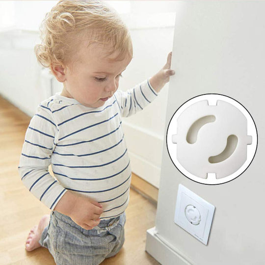 Socket Protective Cover Simple Placement made of Plastic in White Color 4pcs