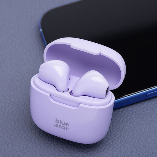 Blue Star FI7 In-ear Bluetooth Handsfree Ακουστικά με Θήκη Φόρτισης Μωβ