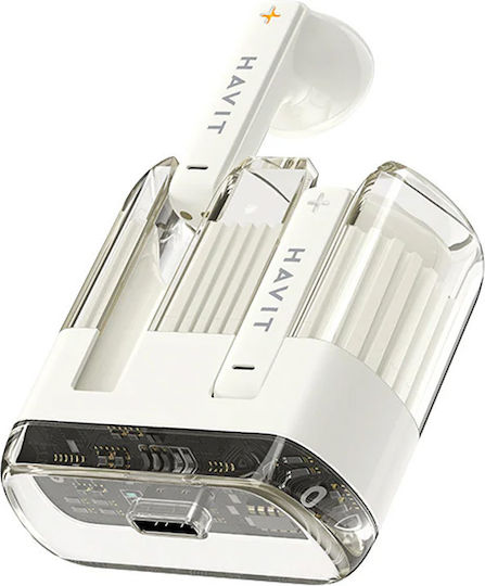 Havit TW981 Earbud Bluetooth Handsfree Ακουστικά με Θήκη Φόρτισης Μπεζ