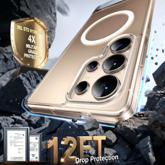 Torras Pstand Umschlag Rückseite Silikon Transparent (Galaxy S25 Ultra,Samsung S25 Ultra)