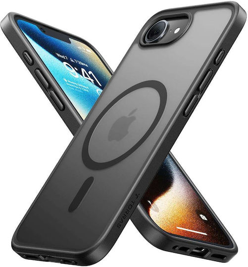 Torras Guardian Rückseite Umschlag aus Silikon Schwarz (iPhone 17e / 16e)
