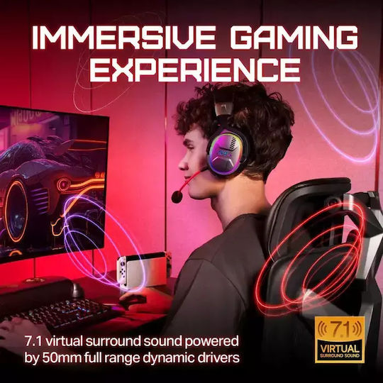 OXS Storm G2 Ασύρματο Over Ear Gaming Headset με σύνδεση Bluetooth / USB Λευκό for Nintendo Switch / PC / PS4 / PS5 / XBOX