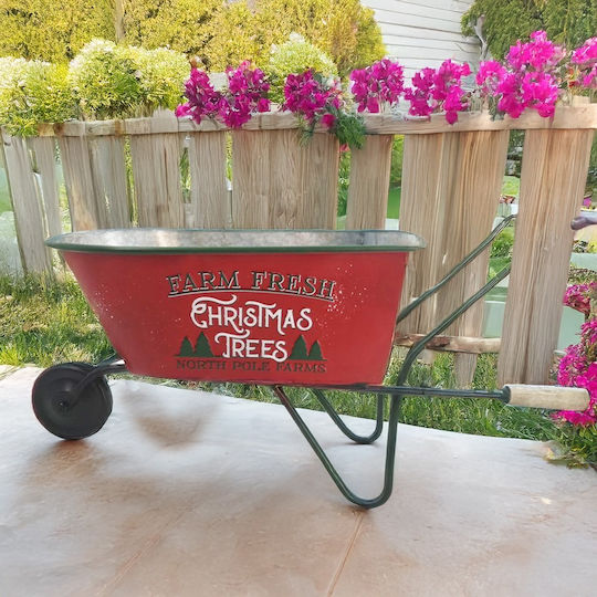 Artekko Weihnachtliche Metallisch Figur Höhe 69.5cm Metall-Wagen